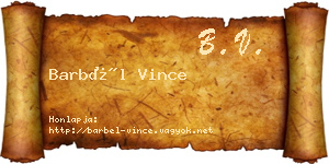 Barbél Vince névjegykártya